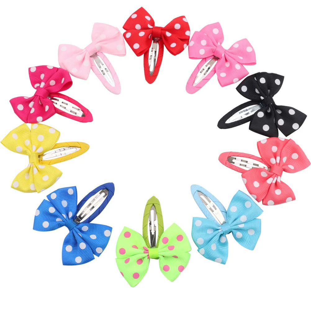 

12Pcs Dot Bowknot Hair Clips Colorful Baby Girls Kids Hairpins Mixed Styles Perfect Gift for Daily Hairstyles Kids Hair Clips