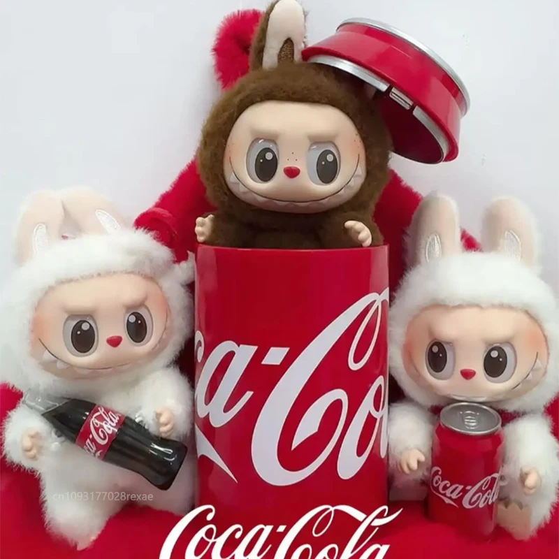 New Genuine The Monsters Coca Cola Series Vinyl Face Doll Labubu Action Figure Keychain Pendant Table Decoration Christmas Gift