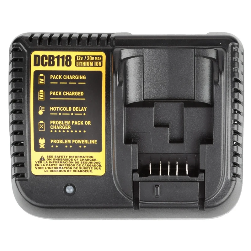 DCB118 Battery Charger for Battery 12V 14.4V 18V 20V DCB201 DCB206 DCB140 &DCB121 US Plug