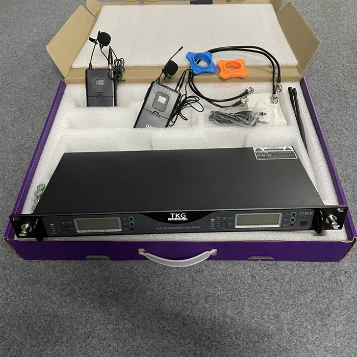 TKG 680-720MHZ prestazioni professionali esterne UR24D PLL doppio microfono cordless microfono da bavero microfono wireless lavalier