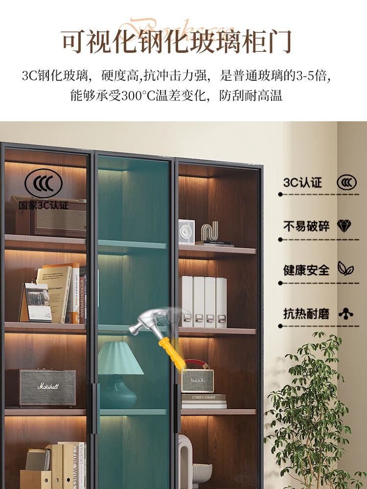 خزانة كتب مخصصة على الطراز القديم في العصور الوسطى، باب زجاجي، خزانة مشروبات لغرفة المعيشة، جدار كامل متكامل لرف الكتب العلوي