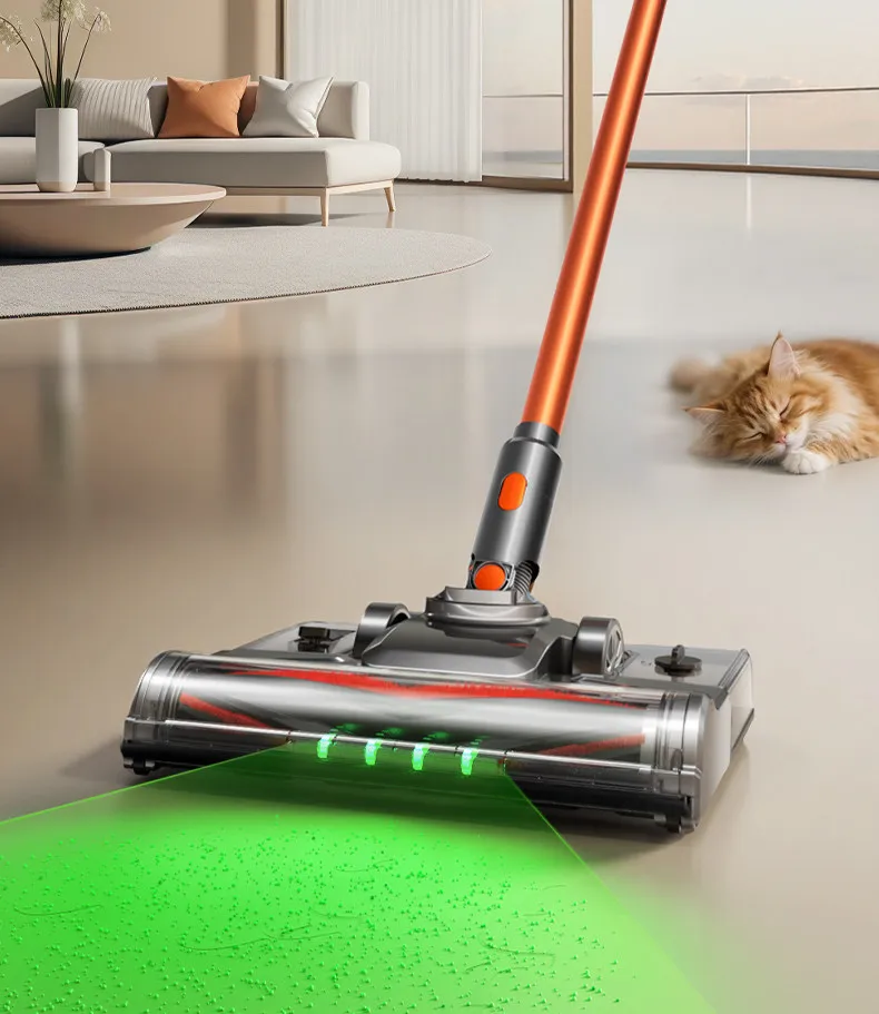 Wireless Vacuum Cleaner S8 High-end Version Green Light Shows Dust Suction and Drag Integrated, Large Suction Three-in-one