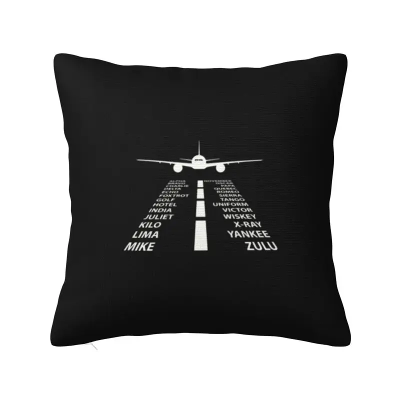 Custom Luxury Phonetic Alphabet Pilot Airplane Sofa Cushion Cover Velvet Aviation Plane Fighter Throw Pillow Case