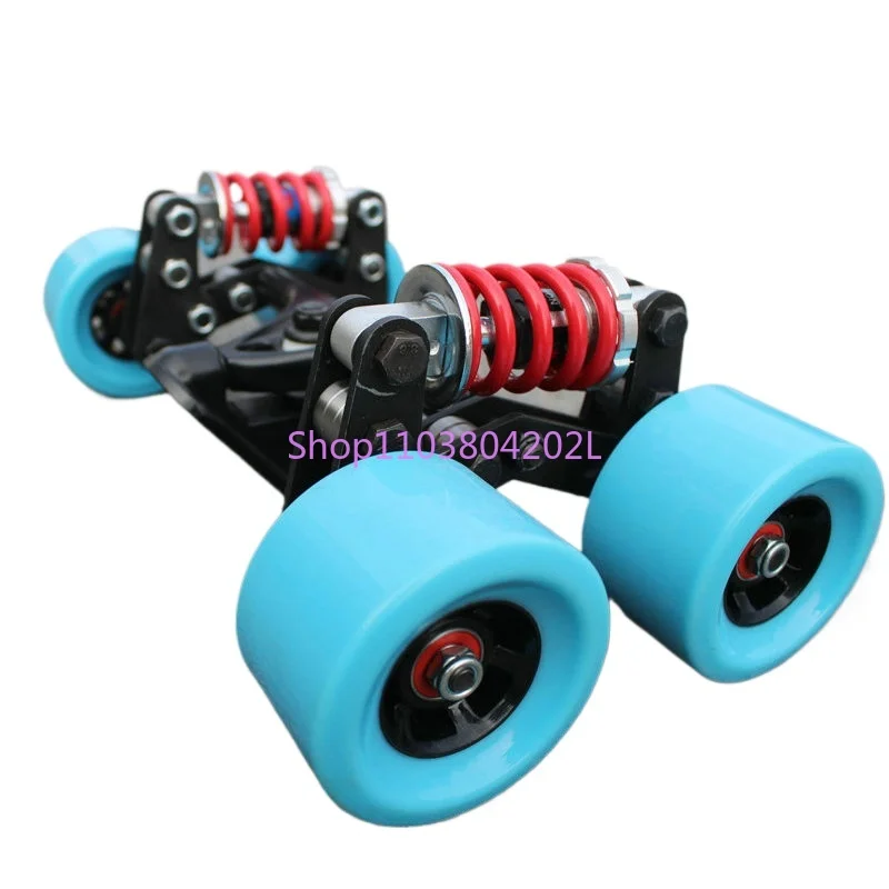 

DIY Skateboard Bracket Modified 8-wheel Shock-absorbing Spring Bridge 83mmPU Large Wheel, Electric Skateboard Long Board Anti