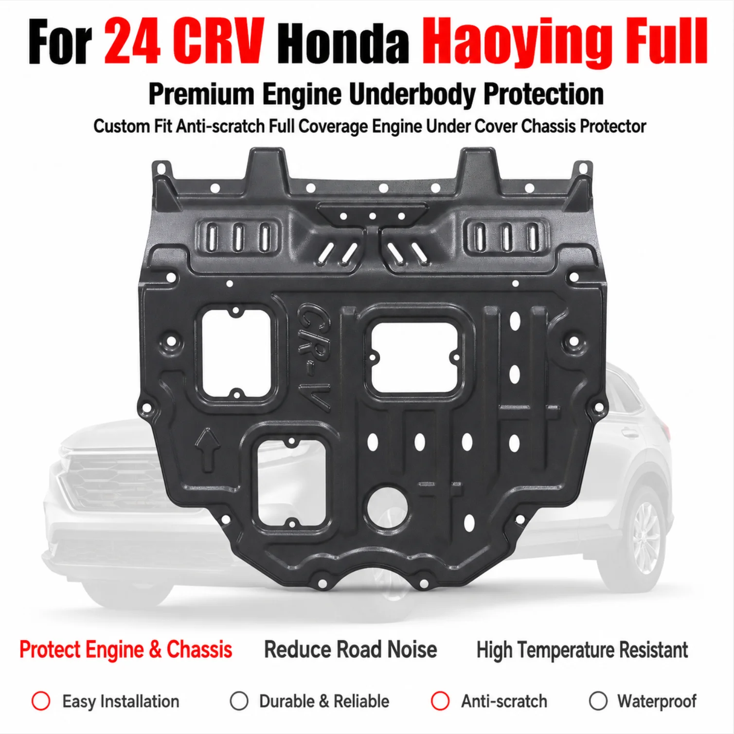 Premium Custom Fit Engine Skid Plate Under Engine Guard For 24 CRV Honda Haoying Full Coverage Anti-Collision Chassis Protector