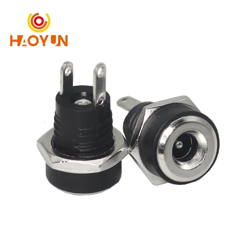 5A 30V DC Power Supply Jack Socket Female Panel Mount Connector 5.5x2.5mm Plug Adapter 2 Terminal Types 5.5x2.1 3.5x1.3mm DC022B