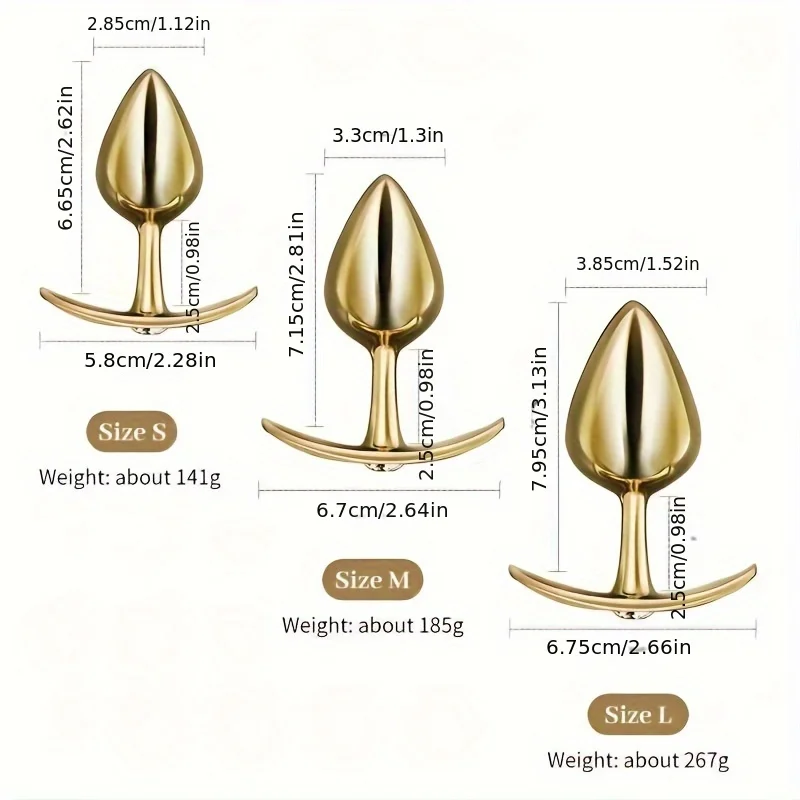 3 Size Anal Beads Crystal Jewelry Love Butt Plug Stimulator Sex Toys Dildo Stainless Steel Anal Plug for Gay Couple Anal Plug