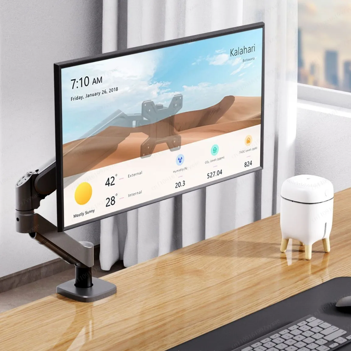 Monitor holder Gas spring Rotating desktop Computer screen Cantilever Desktop support Lifting base