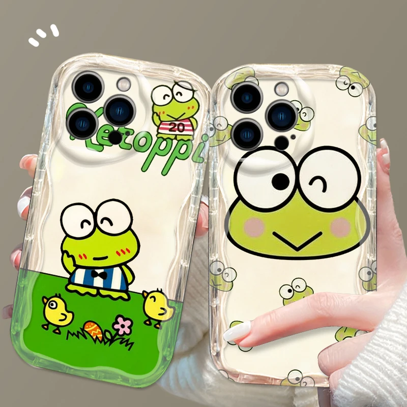 Kero Kero Keroppi Cool Cute For Apple iPhone 15 14 13 12 11 XS XR X Pro Max Plus Wave Oil Cover Phone Case