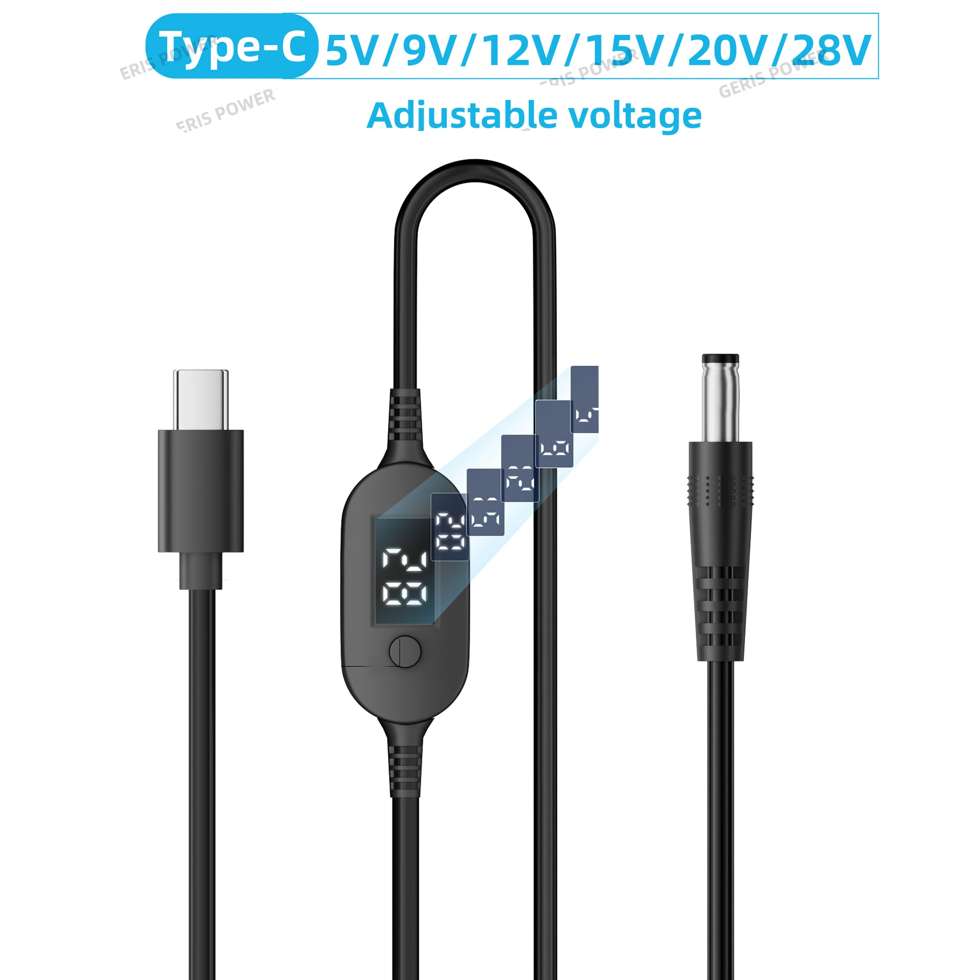 ​ U ​ SB C PD zu DC 5V 9V 12V 15V 20V 28V Einstellbare Spannung Power Boost Kabel 140W 5,5X2,5mm Universal Adapter Kabel für Laptop