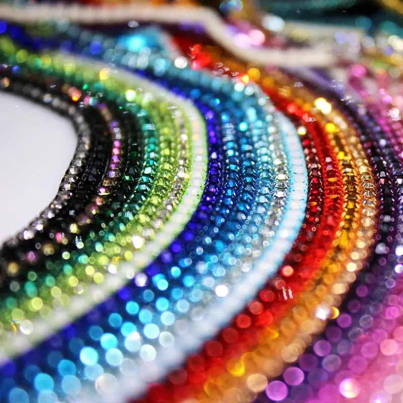 Strass Kette Rolle Quaste 1/10Yard Kristall Band Strass Banding Nähen Auf Gold Strass Trim Streifen Tasse Ketten Für Handarbeiten – Detail 3