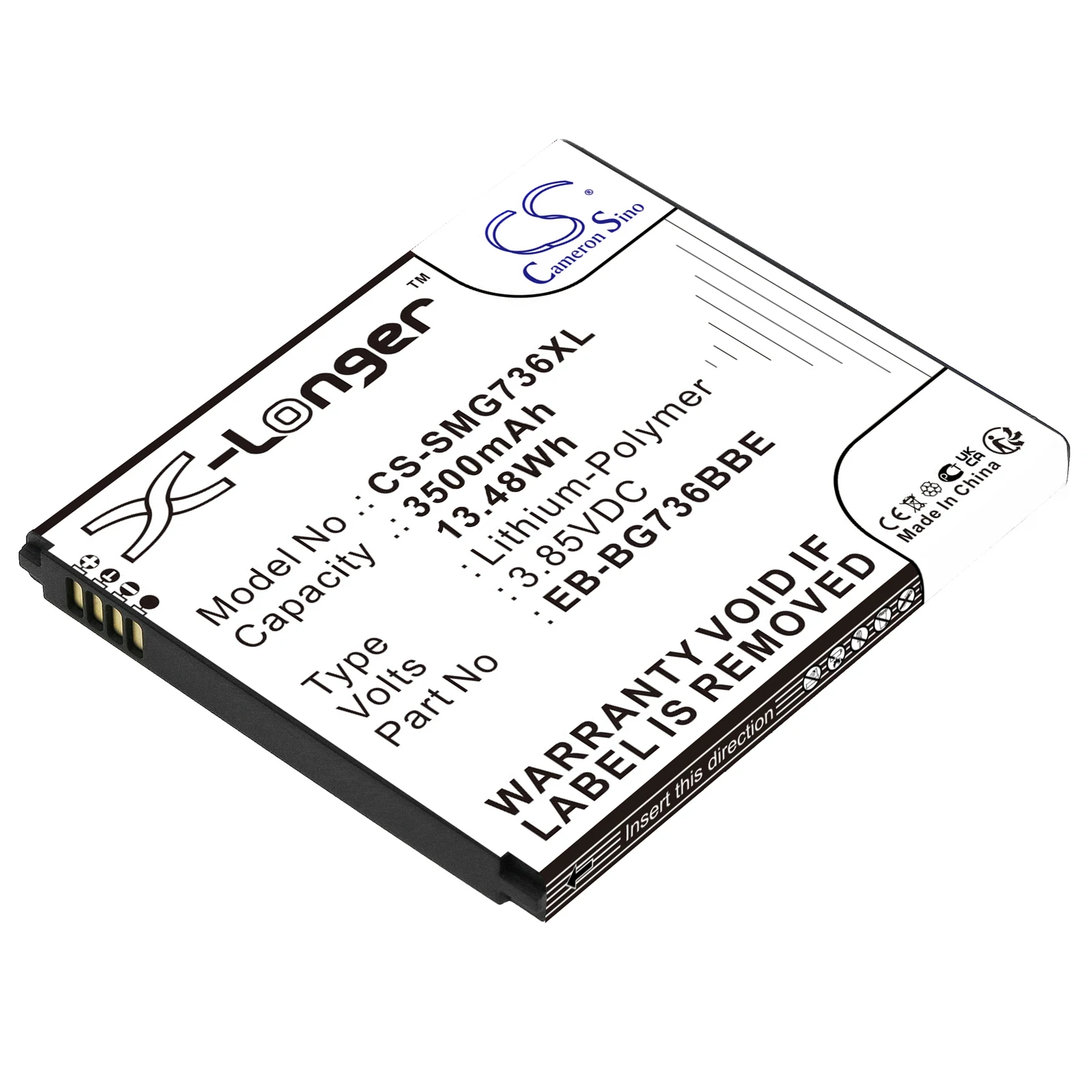 Replacement Battery for Samsung  Galaxy Xcover 6 Pro, SM-G736B, SM-G736B/DS, SM-G736U, SM-G736U1 EB-BG736BBE 3.85V/mA