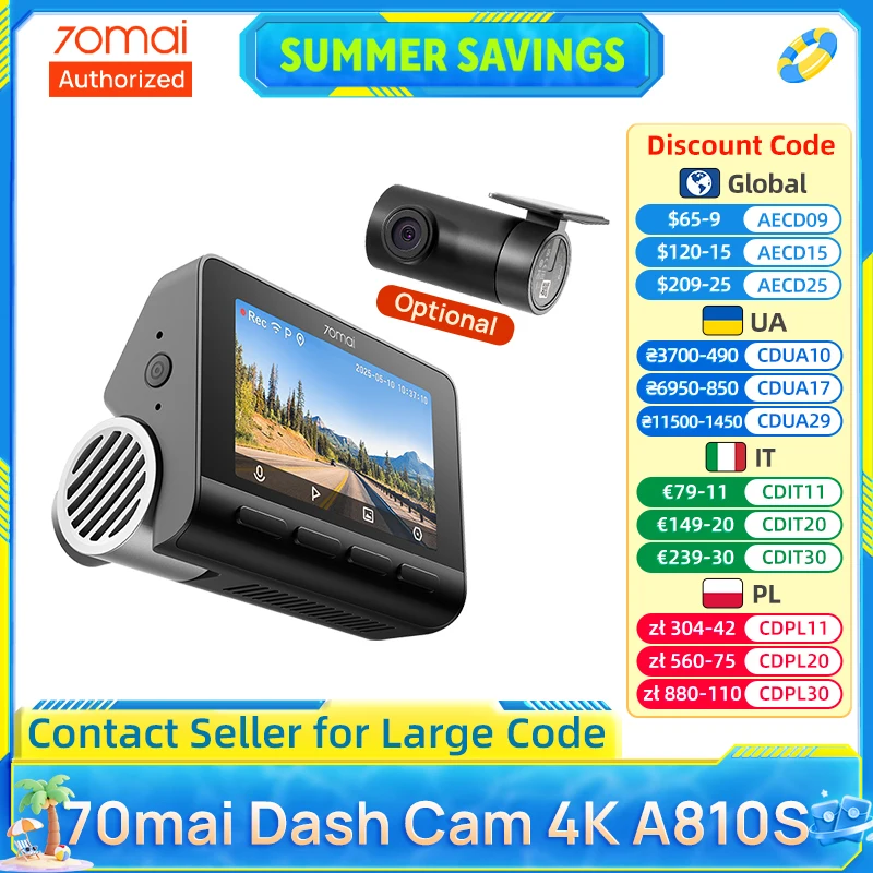 70mai A810S 4K Dash Cam with GPS
