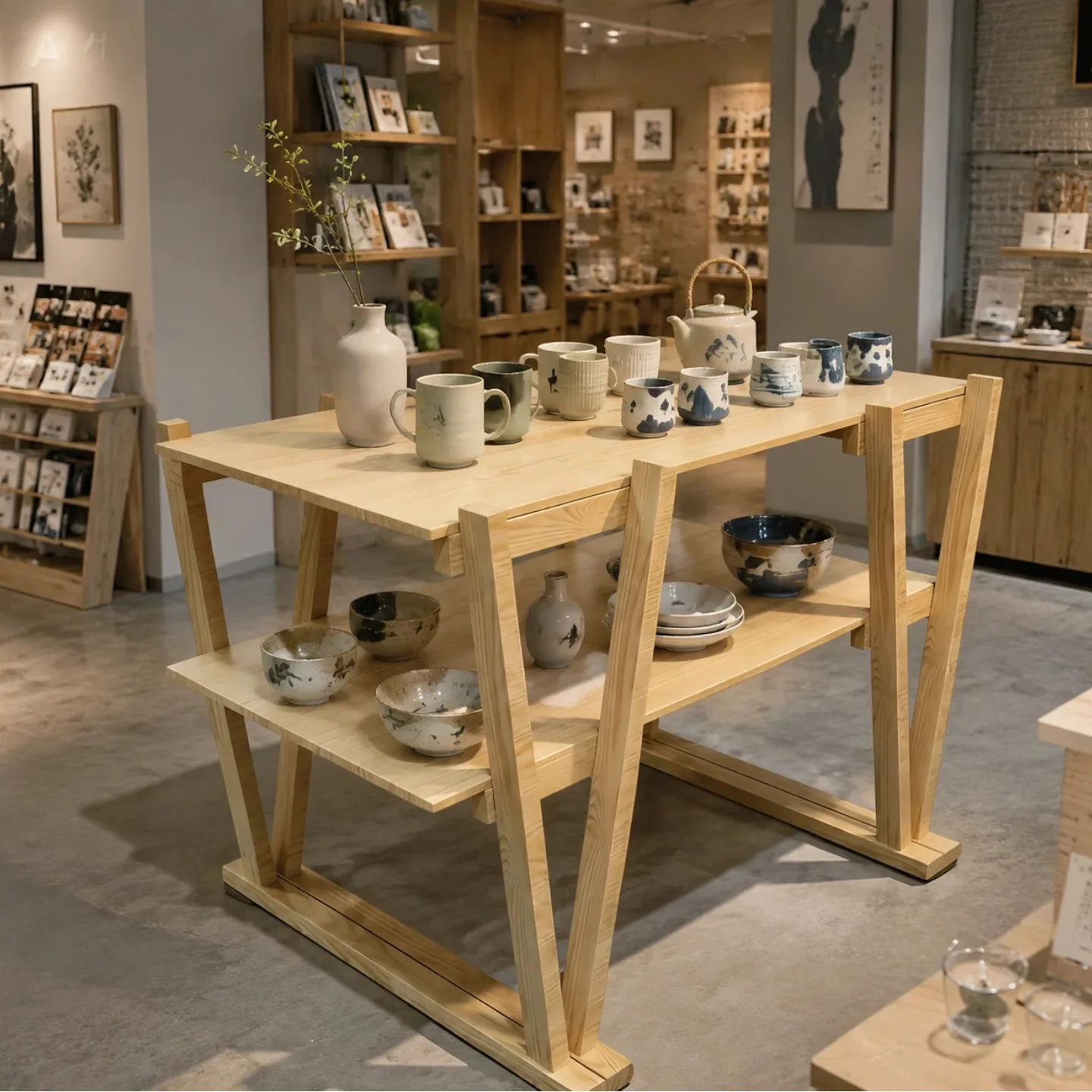 CX model sample product display rack, solid wood premium creative clothing display display