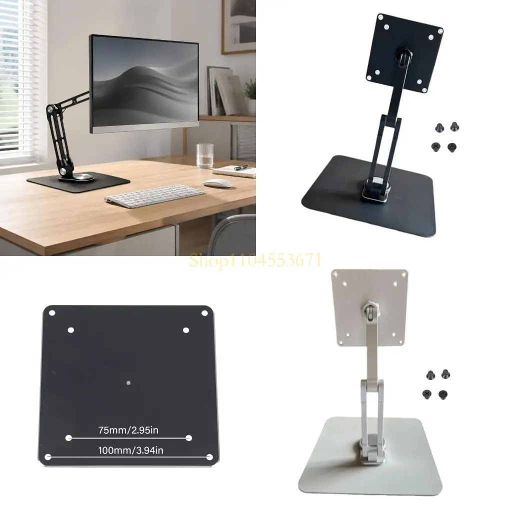 Best Seller Portrait and Landscape Monitor Stand with Repositioning Support Arm and Metal Construction for Coding or Photo
