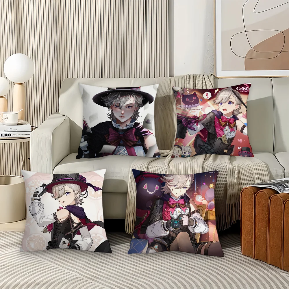 

Genshin lmpact Lyney Game Pillow Case Office Cushions Suitable For Sofa Car Decorative Cushion Cover