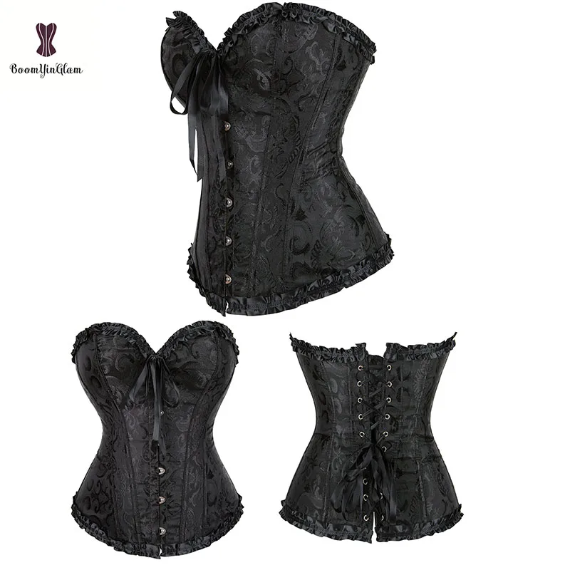 Body Shapewear Costumes Sexy Lingerie Women Pleated Corset Lace Trimmed Corsets And Bustiers Size XS-6XL 810#