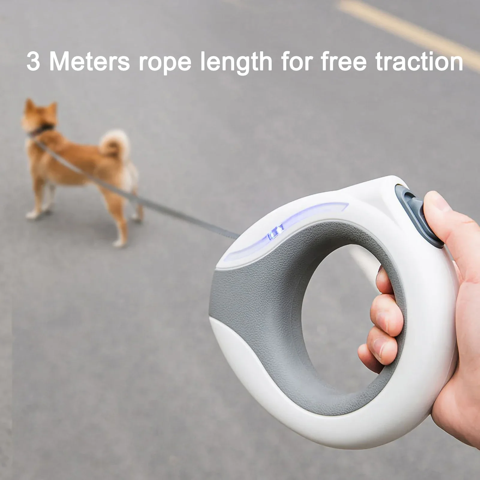 Retractable Dog Leash with LED Light, Automatic, Flexible, Puppy, Cat Traction Rope, Belt for Large Dogs, Pet Products