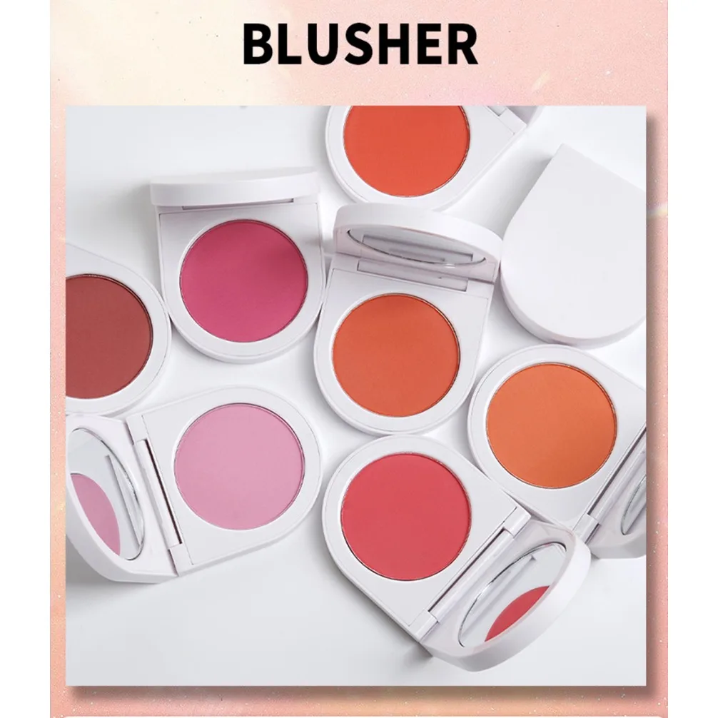 

White Color Natural Flush Long Lasting Blush Powder Vegan Makeup Private Label Custom Logo Wholesale Single Tone Blusher