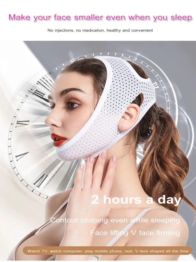 Sleeping face molding belt small v face bandage mask melon face lifting tight strap face double chin decree lines bite muscle