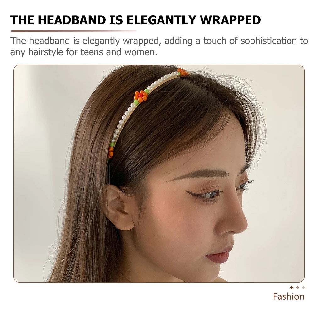 

Повязка на голову с жемчужной ромашкой, повязка для волос с искусственным жемчугом, простой элегантный женский свадебный фестиваль, свадебный аксессуар для волос с искусственными волосами