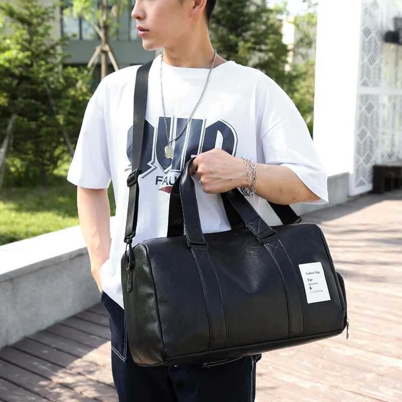 Large Capacity Waterproof Gym Duffel Bag with Wet/Dry Compartments, Black Travel & SportsBagwith AdjustableShoulderStrap, GymBag - view 6
