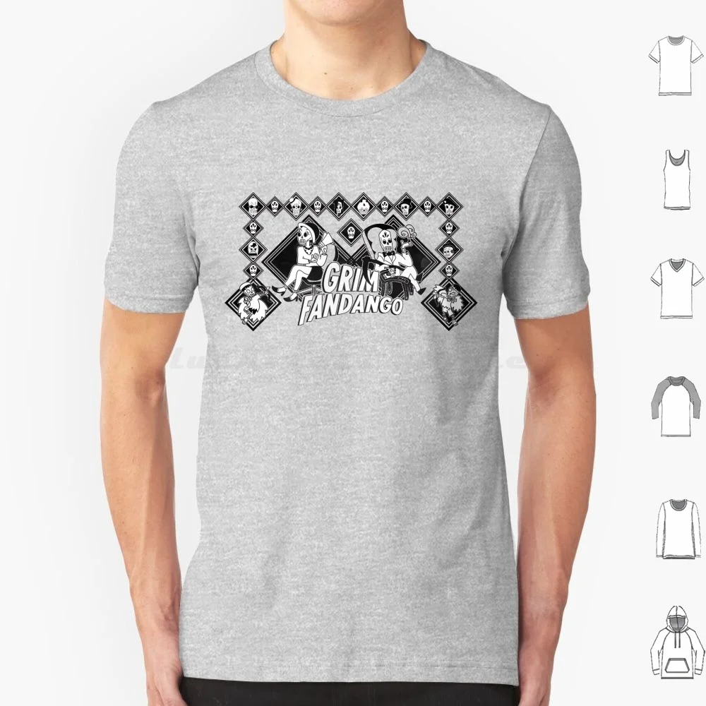 Grim Fandango Redesign T Shirt Cotton Men Women DIY Print Manny Calavera Colomar Grim Fandango Grim Fandango Dia De Los Muertos
