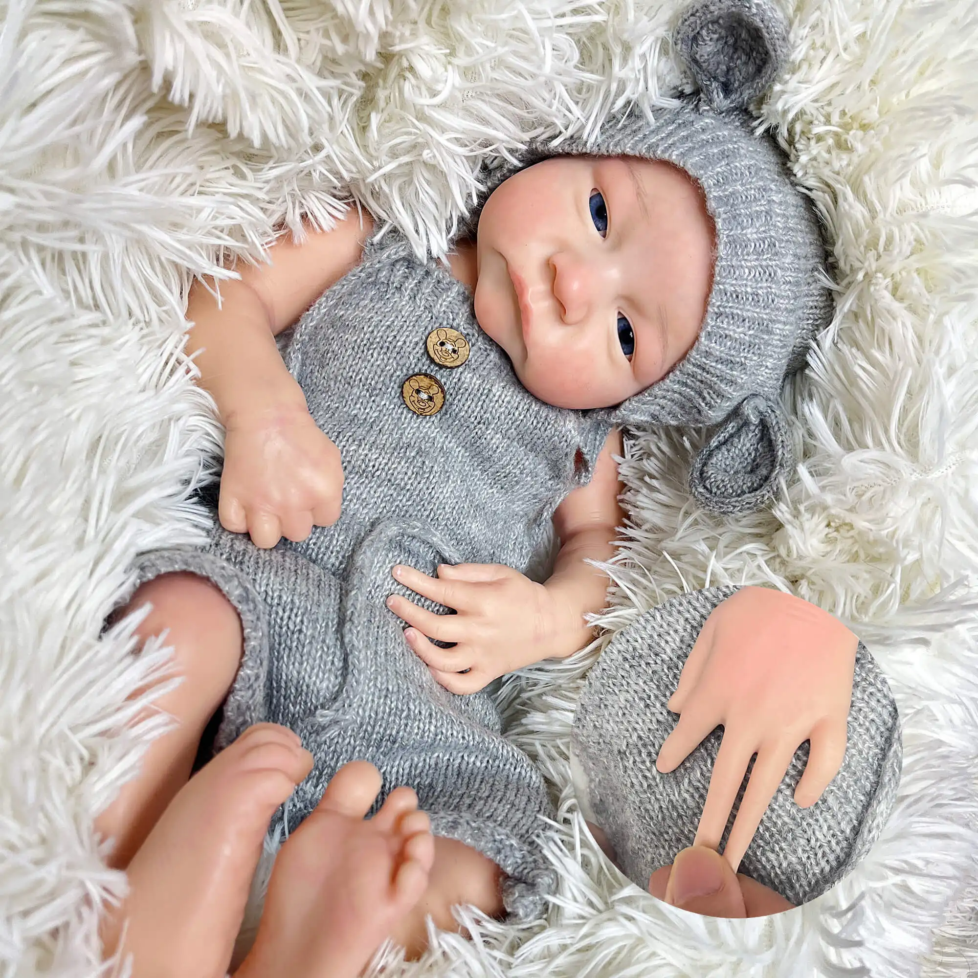 18 inch 45cm Full Silicone Baby Dolls Reborn Baby Dolls Girl, Silicone Baby Doll Anatomically Correct