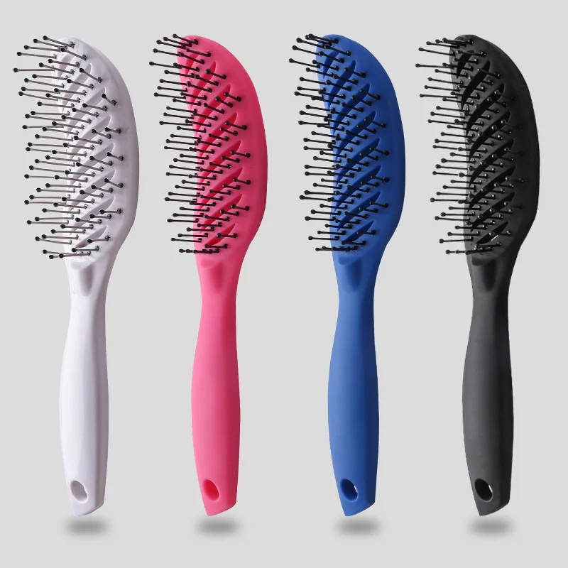 Hair Comb 9-Row Detangling Hair Brush Styling Hairbrush Straight Curly Wet Hair Scalp Massage Brush Women Barber Accessories