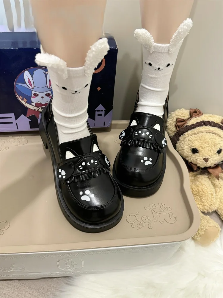 Potby College Original Jk Student Basic Thick Soled Single Shoes Lolita Girls' Campus Mid Low Single Shoes