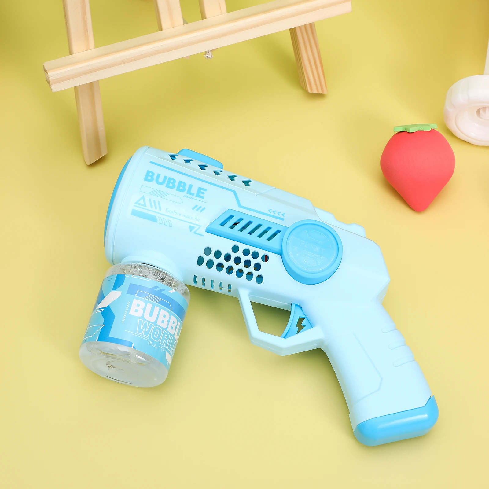 Máquina automática de burbujas para niños y adultos, forma cuadrada, diseño atractivo, portátil, ligero, cumpleaños, bodas