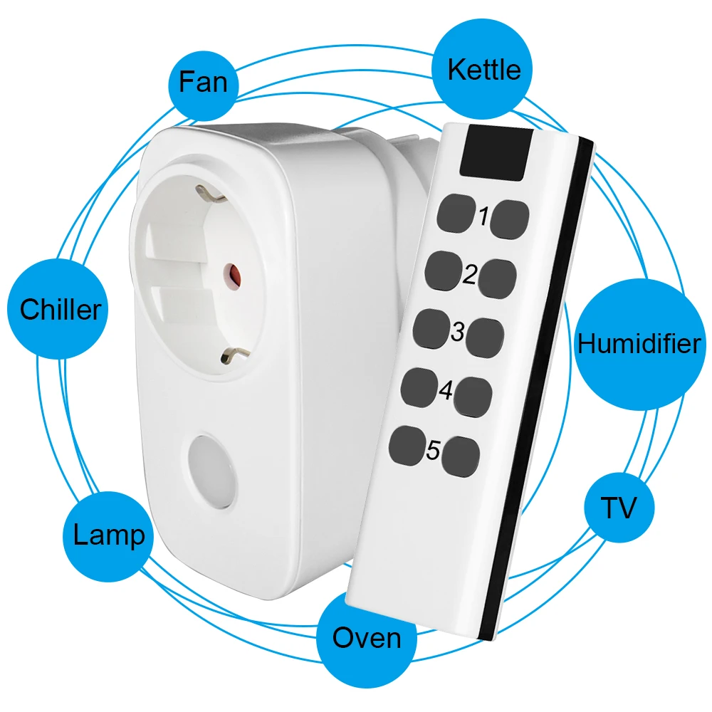 Wireless Smart Socket Remote Control Switch 220V 2500W 16A EU FR Universal Plug Remote ON OFF Electrical Outlets For Lighting