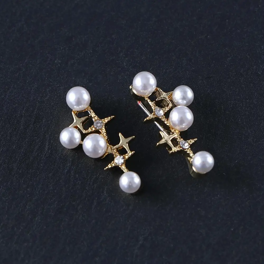 1 Pair Korean Style Temperament Star Earrings Alloy Pearl Stud Earrings Fashionn Jewelry