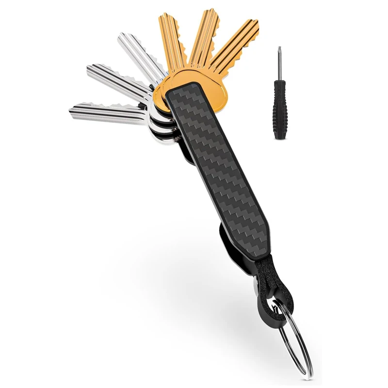 

Алюминиевый органайзер для ключей до 6 ключей, автомобильный брелок, кольцевой держатель, брелок, держатель для ремня, минималистичные брелоки