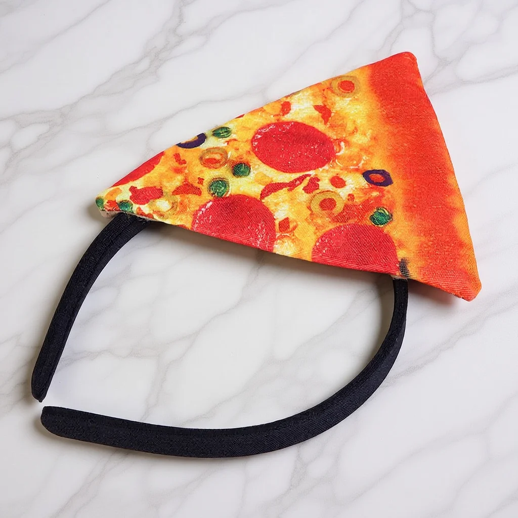 

Pizza Shape Halloween Headband Fun Cosplay Hairband for Adults Party Costume Hair Hoop Creative Halloween Pizza Hair