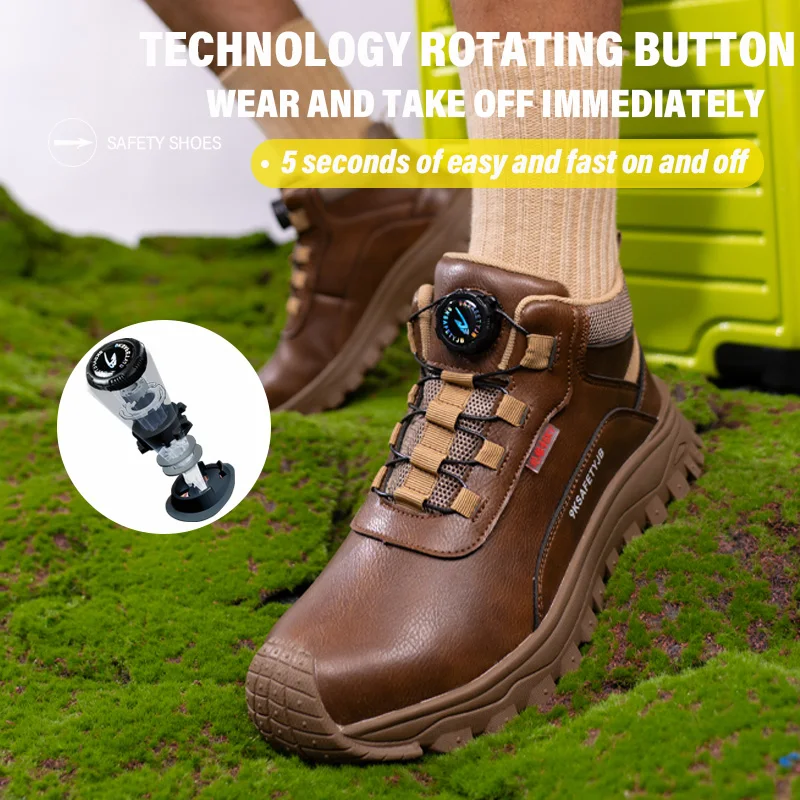 أحذية أمان معزولة 6KV بأزرار دوارة أحذية رياضية خفيفة الوزن للعمل مع مقدمة بلاستيكية مقاومة للماء ومضادة للثقب #1