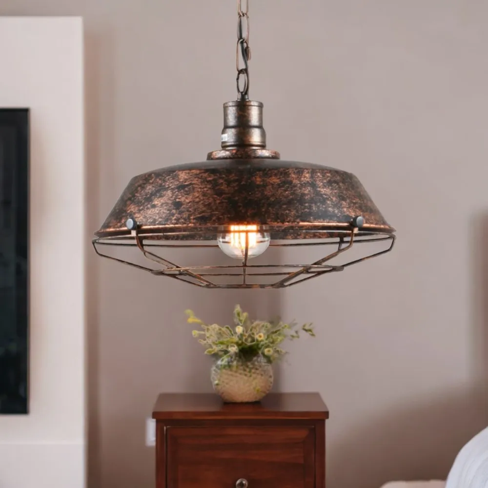 Transform Your Salon, Restaurant, or Kitchen with this Exquisite Vintage Industrial Retro Iron Pendant Lamp Chandelier - Elevate