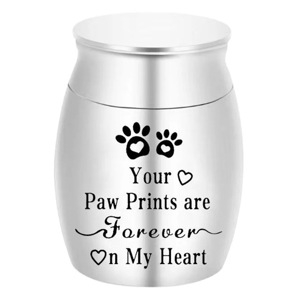 Mini caixa selada para cinzas de animais de estimação, criativa, à prova de umidade, urna funerária para animais de estimação, impressão de pata, à prova de poeira, cremação, urna para cinzas, suprimentos para animais de estimação