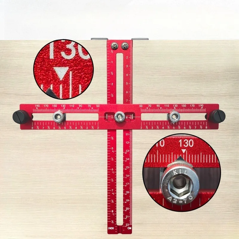 Imagem -06 - Precisão Gaveta Lidar com Perfuração Locator Carpintaria Porta do Armário Instalar Guia de Broca Ferramenta de Montagem Gabarito de Montagem Ajustável