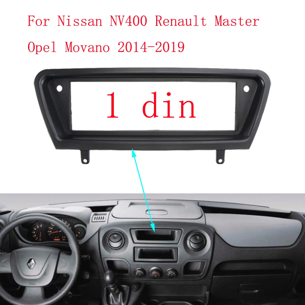 HAOCHEN Car Radio Frame Fascia Adapter Audio Dash Fitting Panel Kit For Nissan NV400 Renault Master Opel Movano 2014-2019