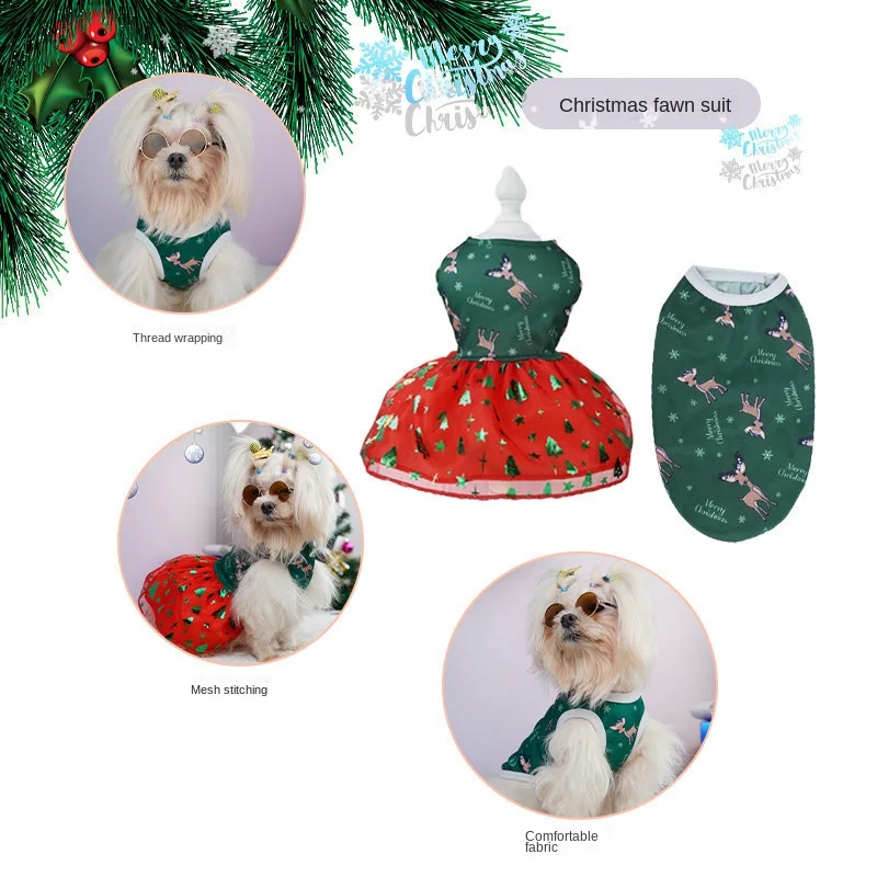 Pet Clothing winter Adorable Durable Pet Santa Claus Costumes For Christmas New Year\'S Eve Parties Easy To For Dogs dress