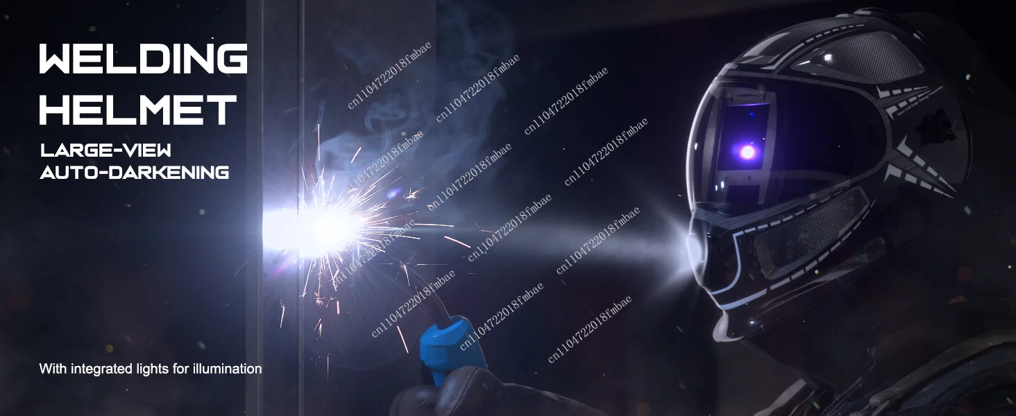 Welding Helmet with Light,Panoramic 180° Large Viewing Powered Air Purifying Respirator Auto Darkening Welding Helmet
