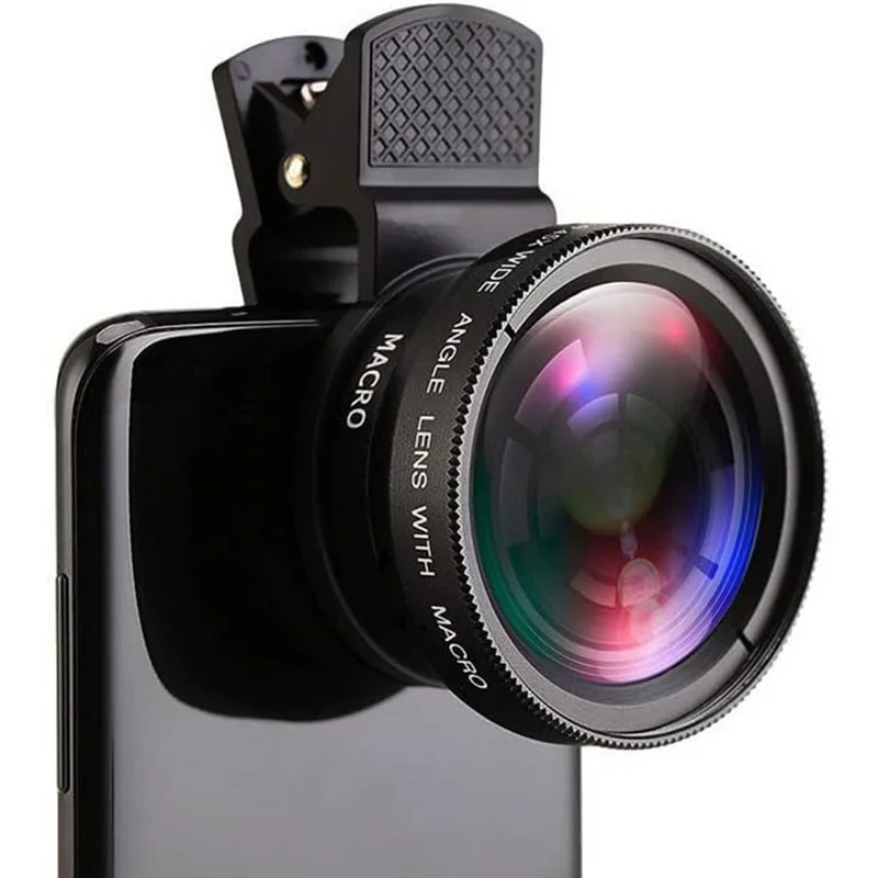 Clip Universal 2 en 1 Lente 37mm Profesional 0.45X Gran Angular y Macro HD para iPhone y Android Teléfonos Móviles 2