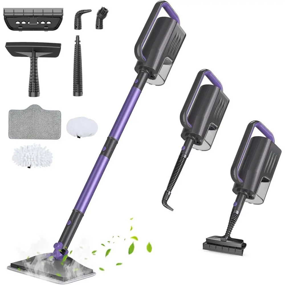 

Steam Mop with 400ML Water Tank, 2 Washable Pads, 23T Power Cable, Suitable for Hardwood, Marble, Stone Floors