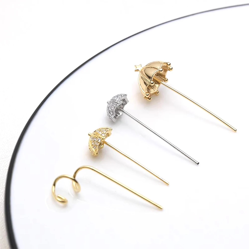 Brass Plated with Genuine Gold Witch's Scepter Umbrella DIY Makes Fashionable Jewelry Baroque Doll Accessories Materials