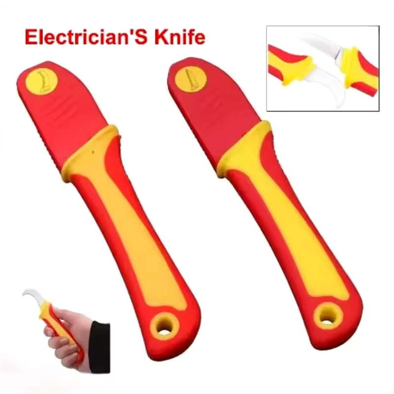 Peeling knife Electrician Knife Insulated Cable Stripping Snips Straight Curved Hook Fixed Blade Wire Stripper Peeling Hand TooL