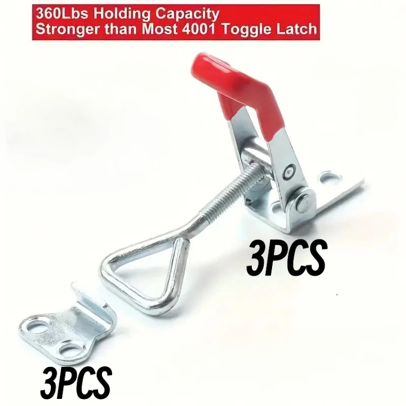 3Pcs Toolbox Case Adjustable Metal Toggle Latch Catch Clasp Quick Release Clamp Anti-Slip Push Pull Toggle Clamp Tools
