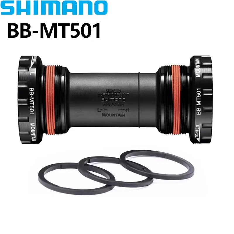 SHIMANO DEORE BB-MT501, Eje de Pedalier Roscado, 68/73mm, para Bicicleta de Montaña, Piezas Originales