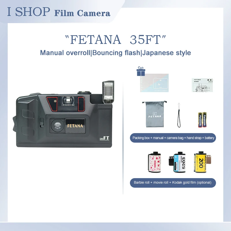 FETANA Point-And-Shoot Film Camera Non-Disposable Film Camera 35MD Fully Automatic Couple Photography Student Machine 135 Film