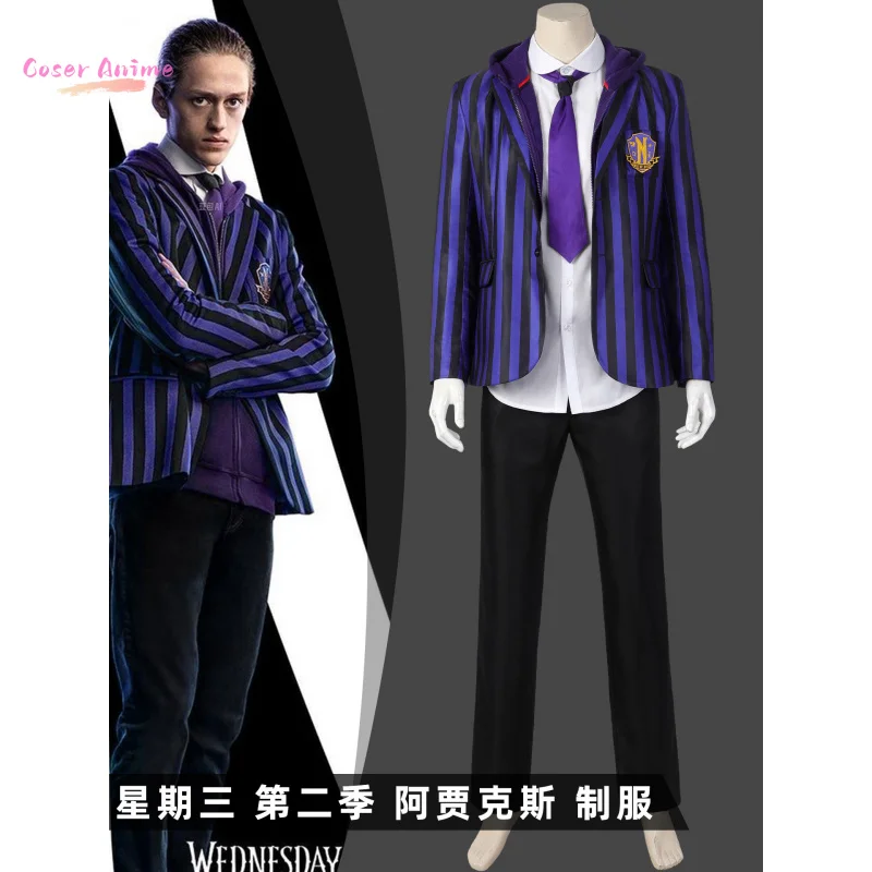 

Wednesday Addams Cosplay Outfit Season 2 Nexus Academy Xavier Thorpe Uniform
